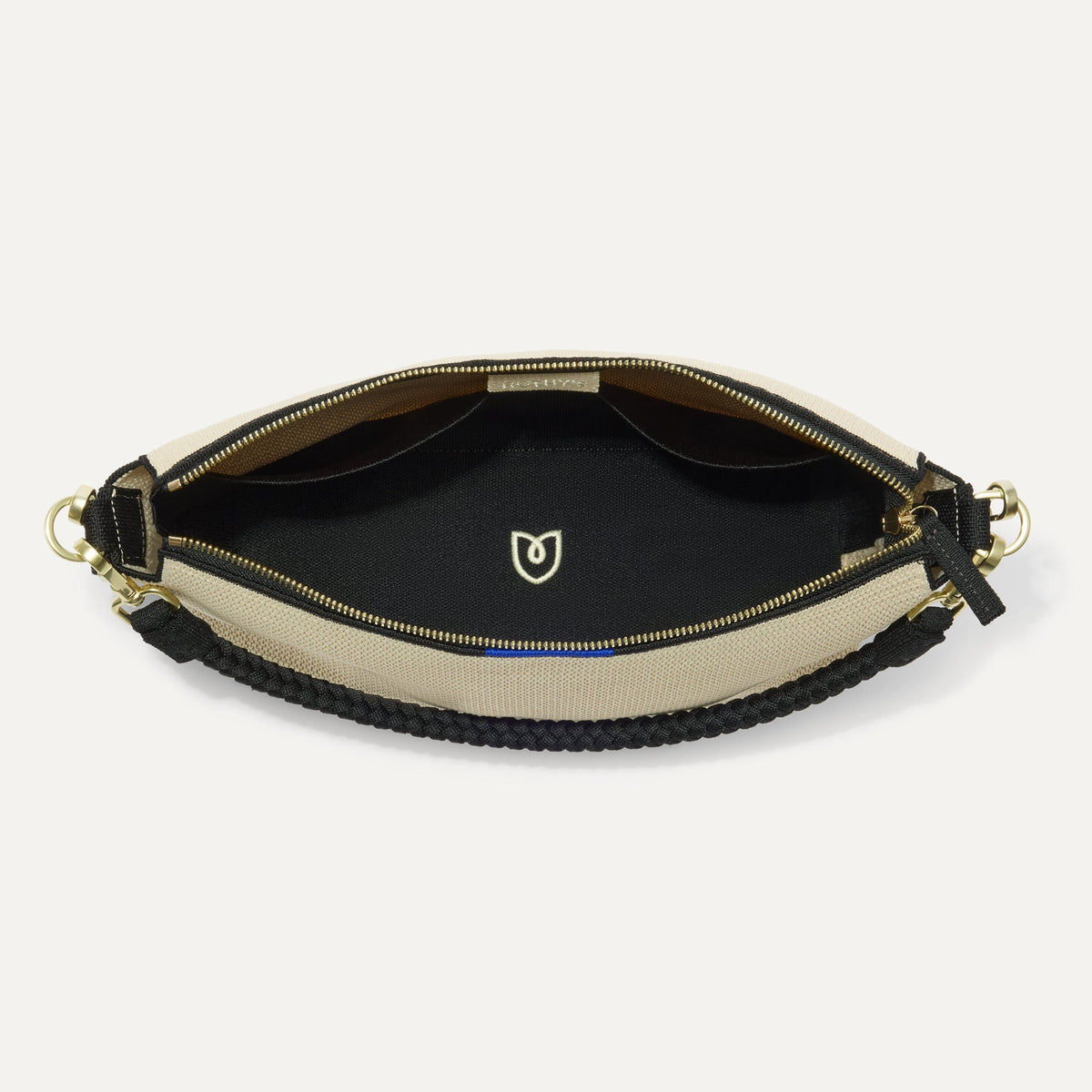 The Daily Crossbody in Black and White Raffia-Knit | Rothys Women|Bags