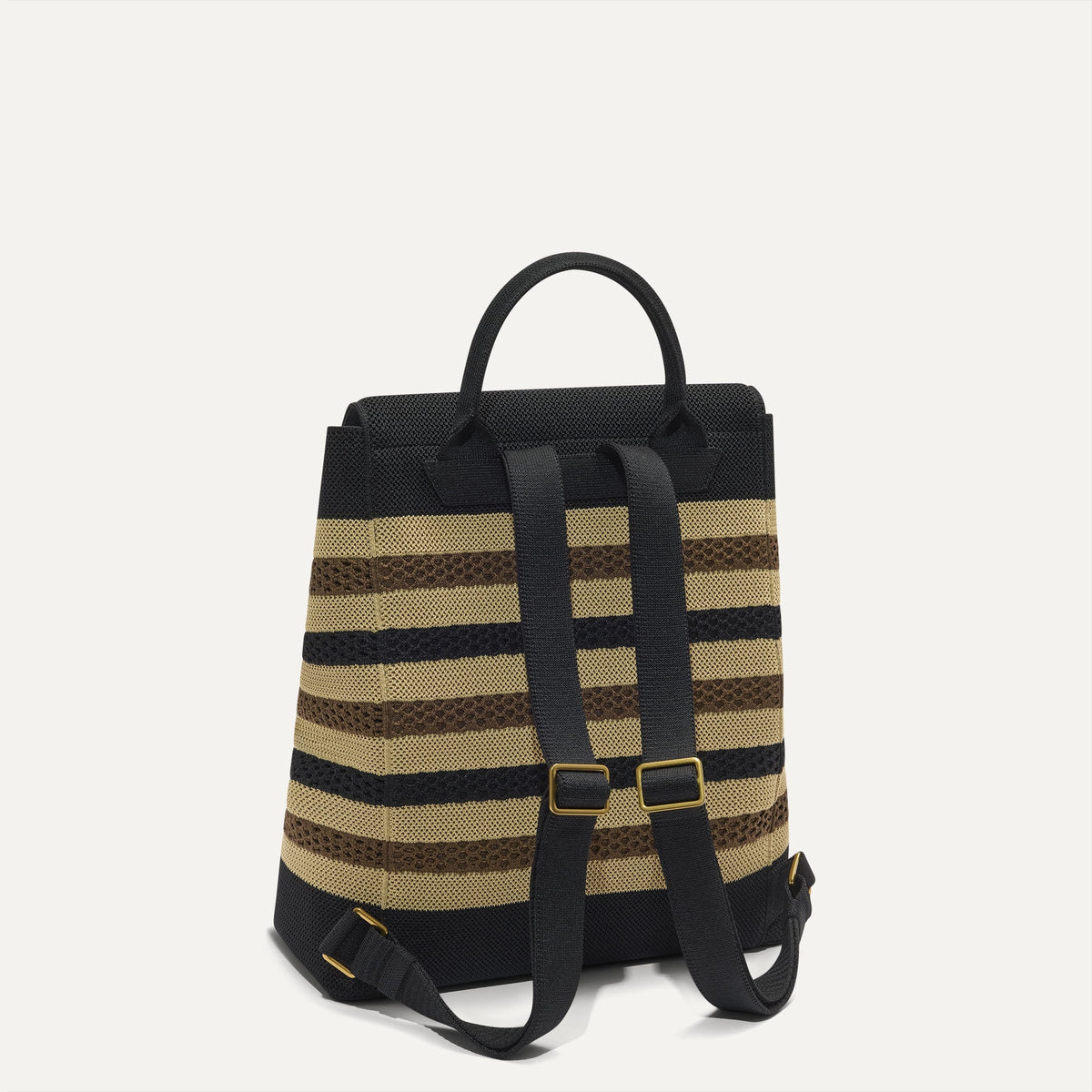 The Cinch Backpack in Mocha Stripe Crochet | Rothys Women|Bags