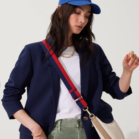 Crossbody Strap in Navy and Red | Rothys Bags