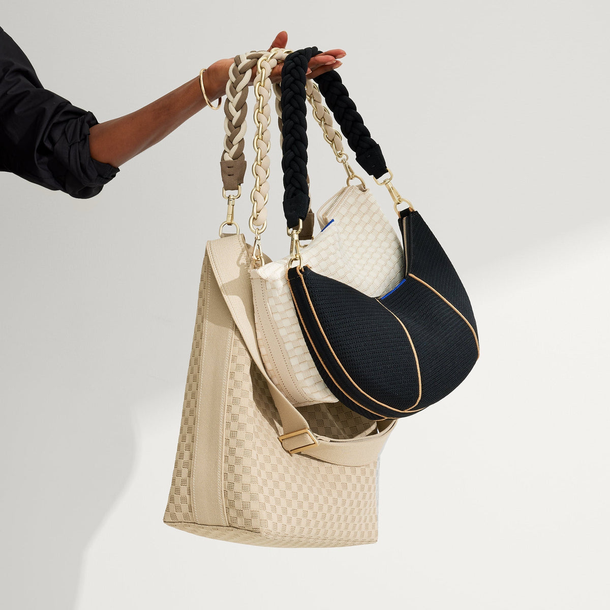The Shoulder Strap in White Chain | Rothys Bags