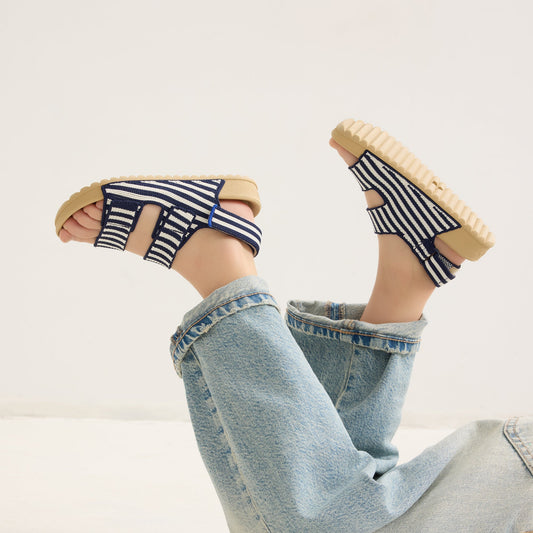The Kids Double Strap Sandal in Sailor Stripes | Rothys Kids|New