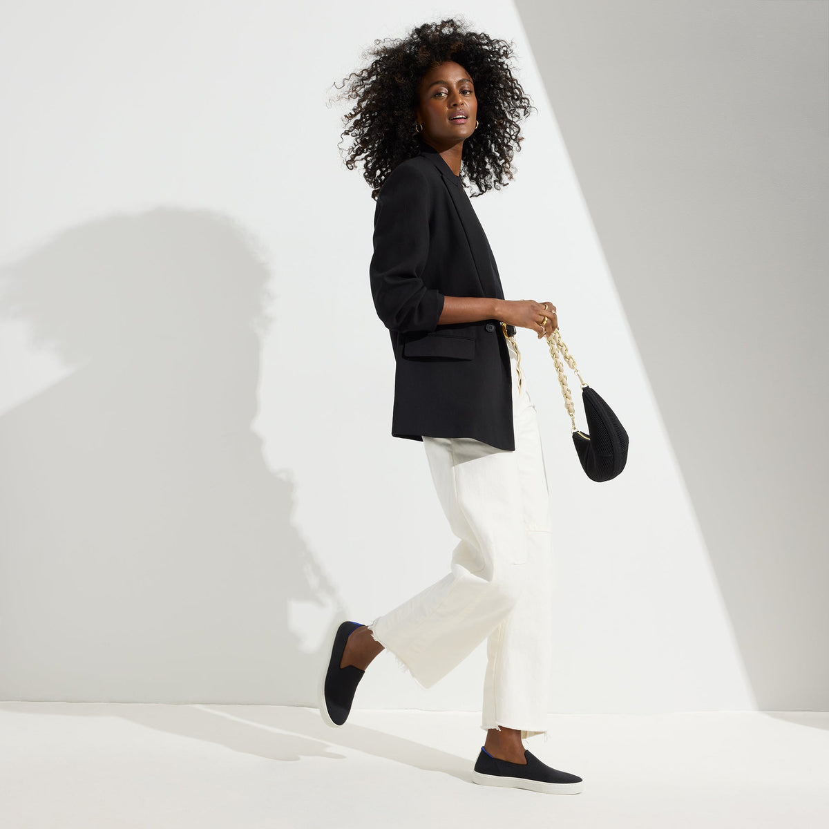The Original Slip On Sneaker in Black Solid | Rothys Women