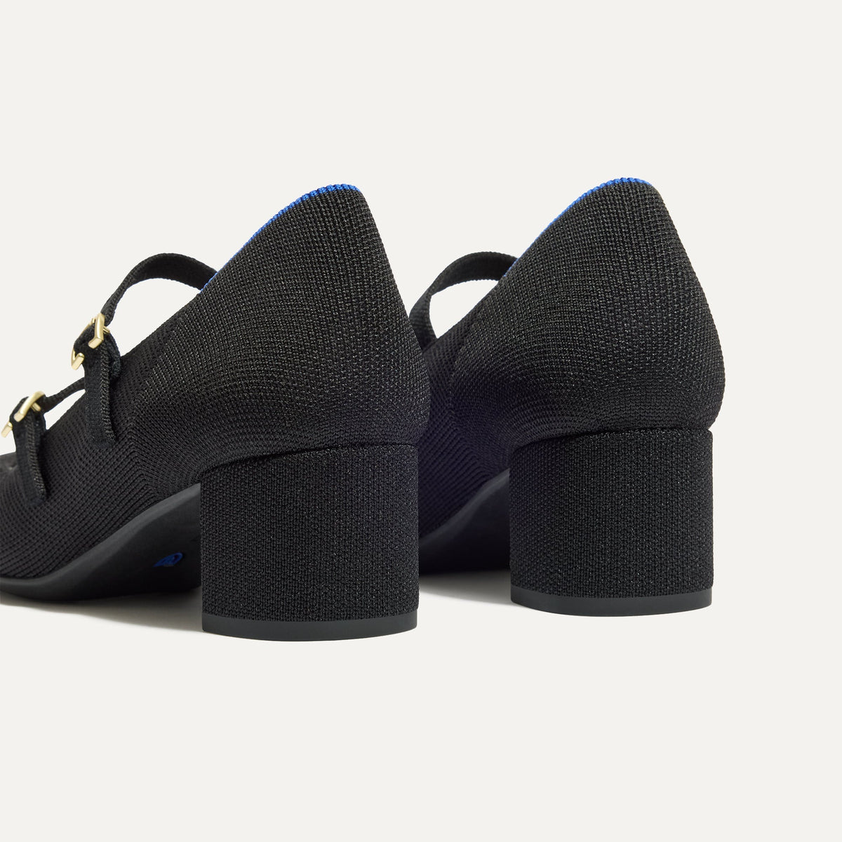 The Double Buckle Mary Jane Heel in Black | Rothys Women