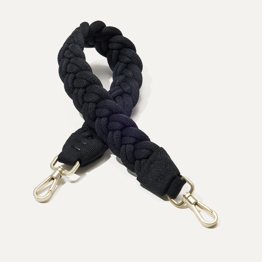 The Shoulder Strap in Black Braid | Rothys Bags