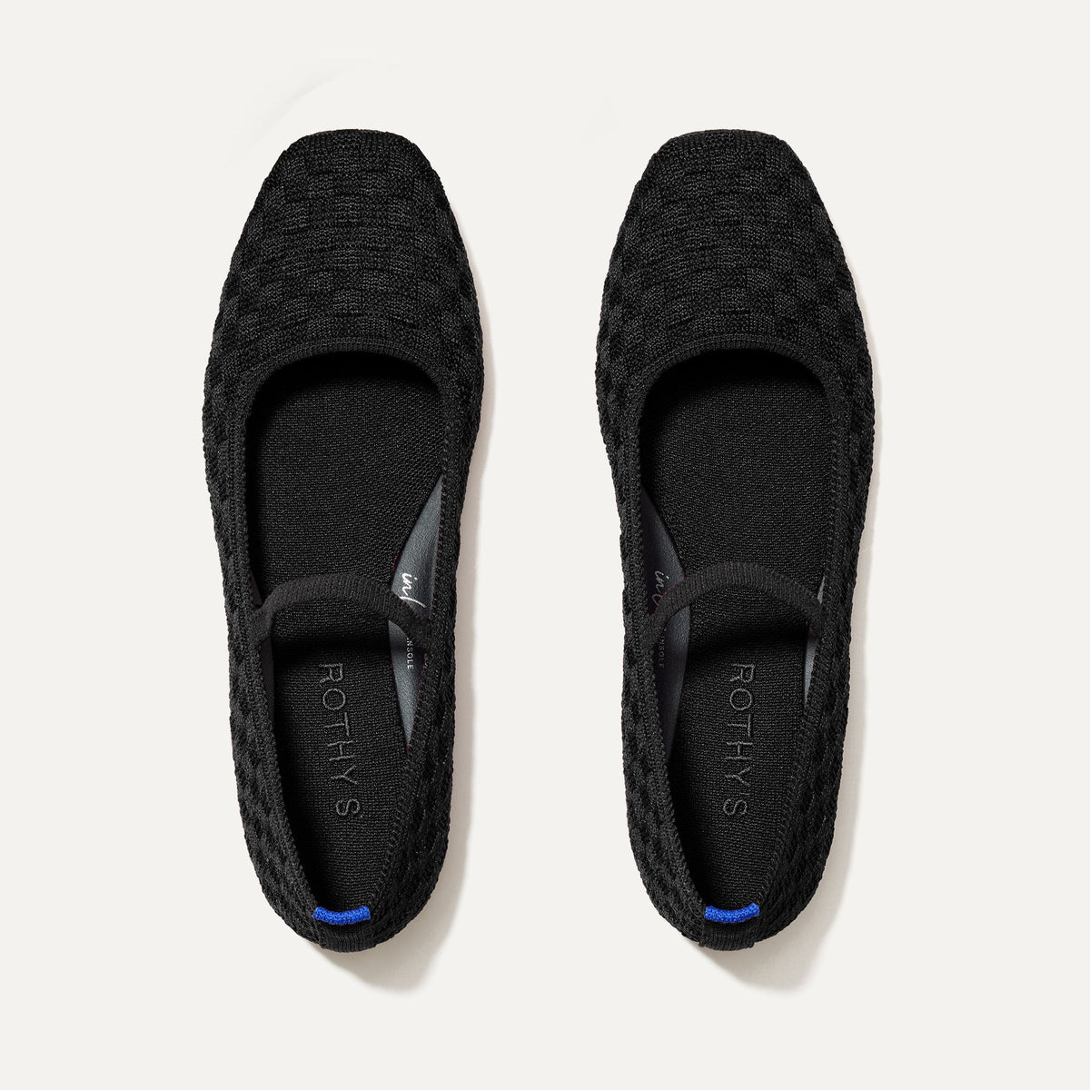 The Max Square Mary Jane in Black Sand | Rothys Women