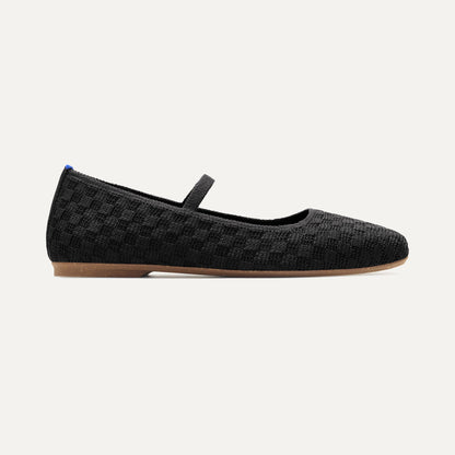 The Max Square Mary Jane in Black Sand | Rothys Women
