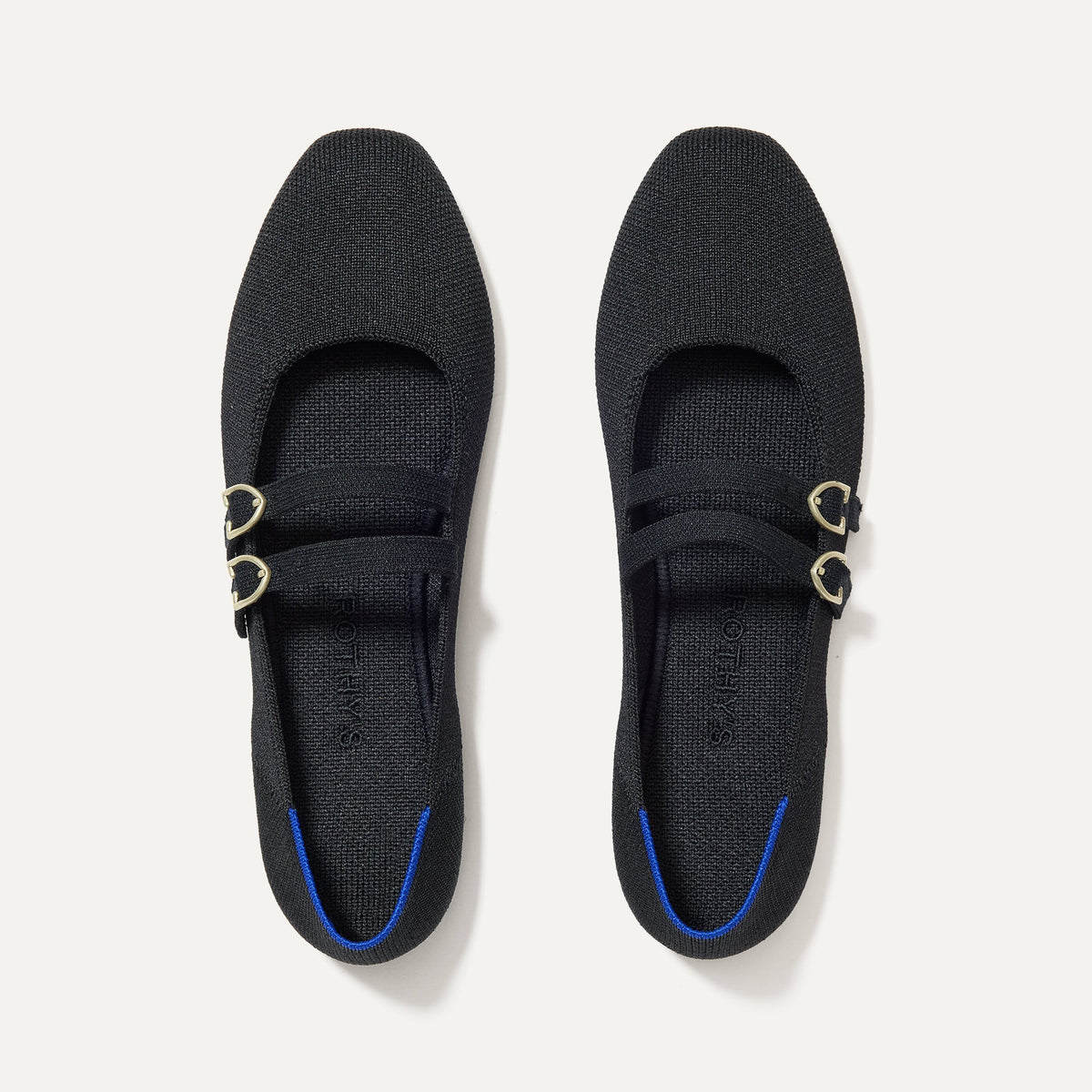 The Double Buckle Mary Jane in Black | Rothys Women