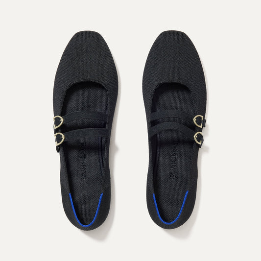 The Double Buckle Mary Jane in Black | Rothys Women