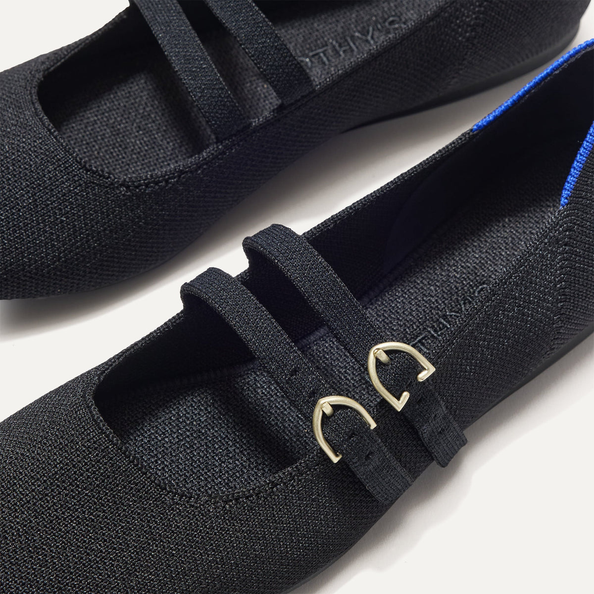 The Double Buckle Mary Jane in Black | Rothys Women