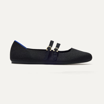 The Double Buckle Mary Jane in Black | Rothys Women
