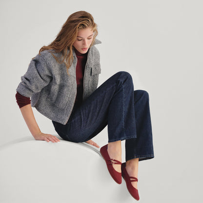 The Double Buckle Mary Jane in Cabernet | Rothys Women