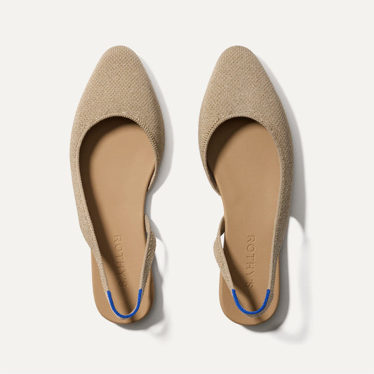 The Almond Slingback in Metallic Prosecco | Rothys Women