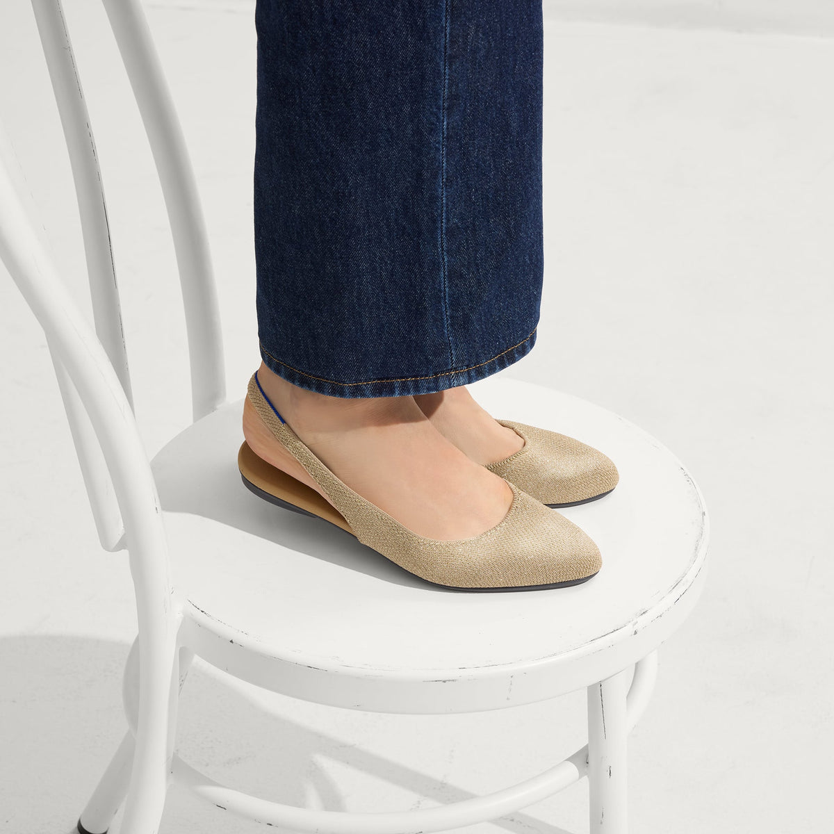 The Almond Slingback in Metallic Prosecco | Rothys Women