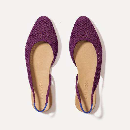 The Almond Slingback in Plum Mesh | Rothys Women