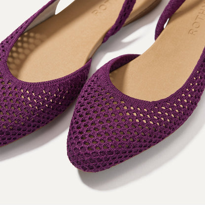 The Almond Slingback in Plum Mesh | Rothys Women