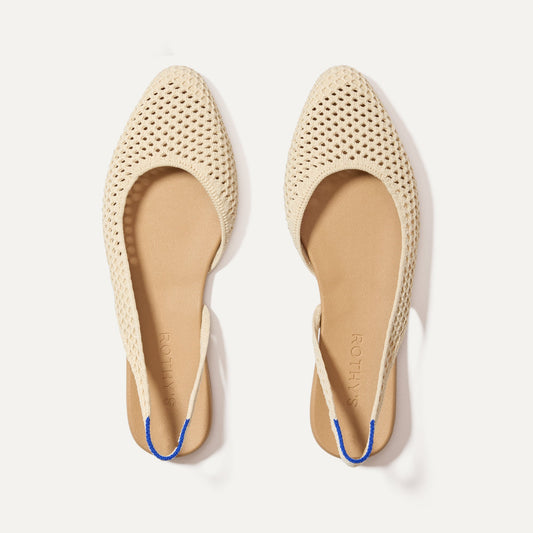 The Almond Slingback in Off White Mesh | Rothys Women