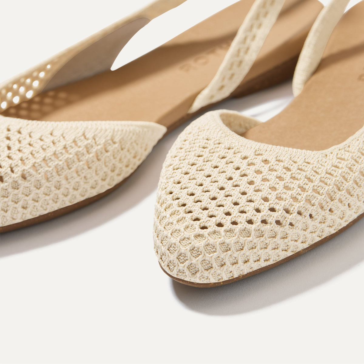 The Almond Slingback in Off White Mesh | Rothys Women