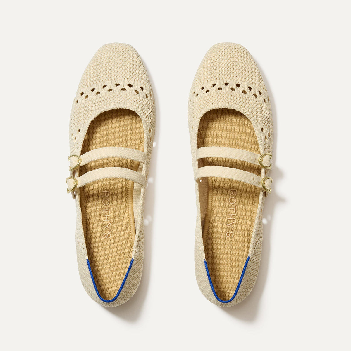 The Double Buckle Mary Jane in Powder Crochet | Rothys Women
