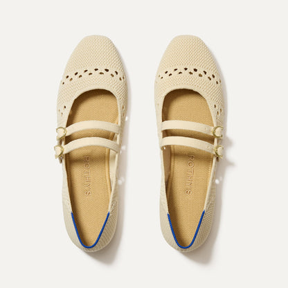 The Double Buckle Mary Jane in Powder Crochet | Rothys Women