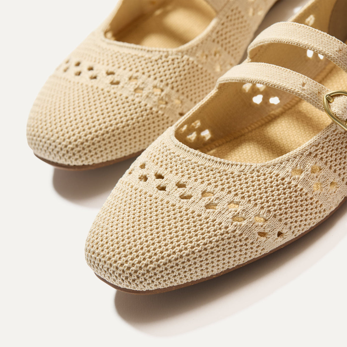 The Double Buckle Mary Jane in Powder Crochet | Rothys Women