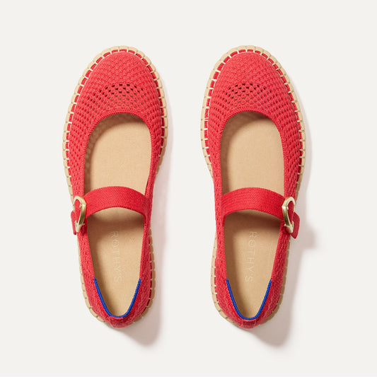 The Espadrille Mary Jane in Red Hot | Rothys Women