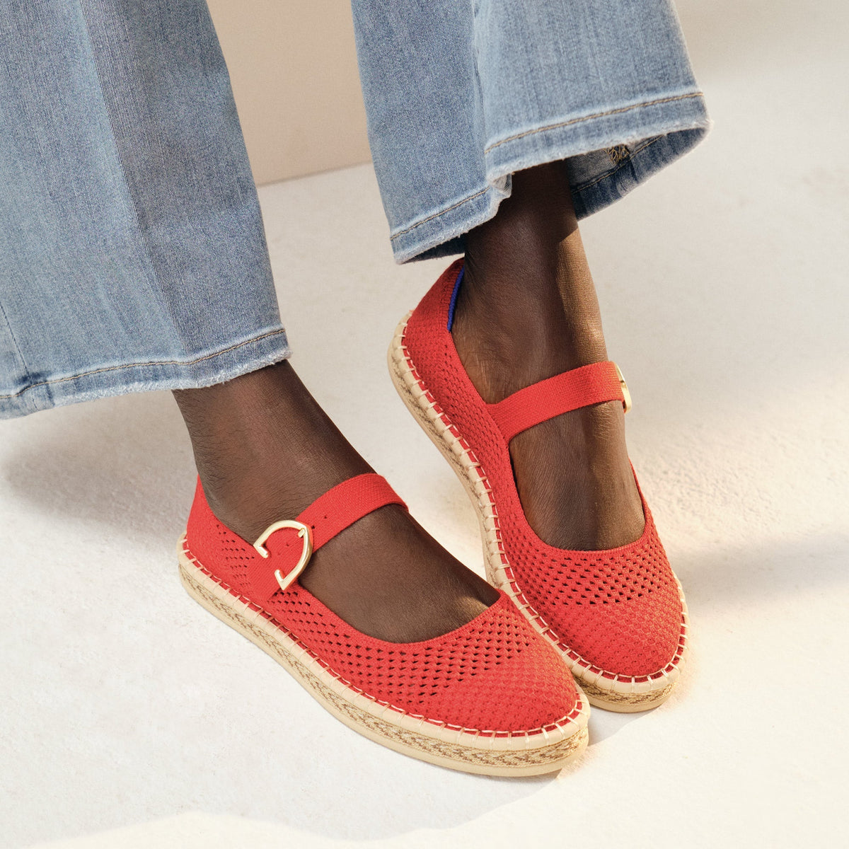 The Espadrille Mary Jane in Red Hot | Rothys Women