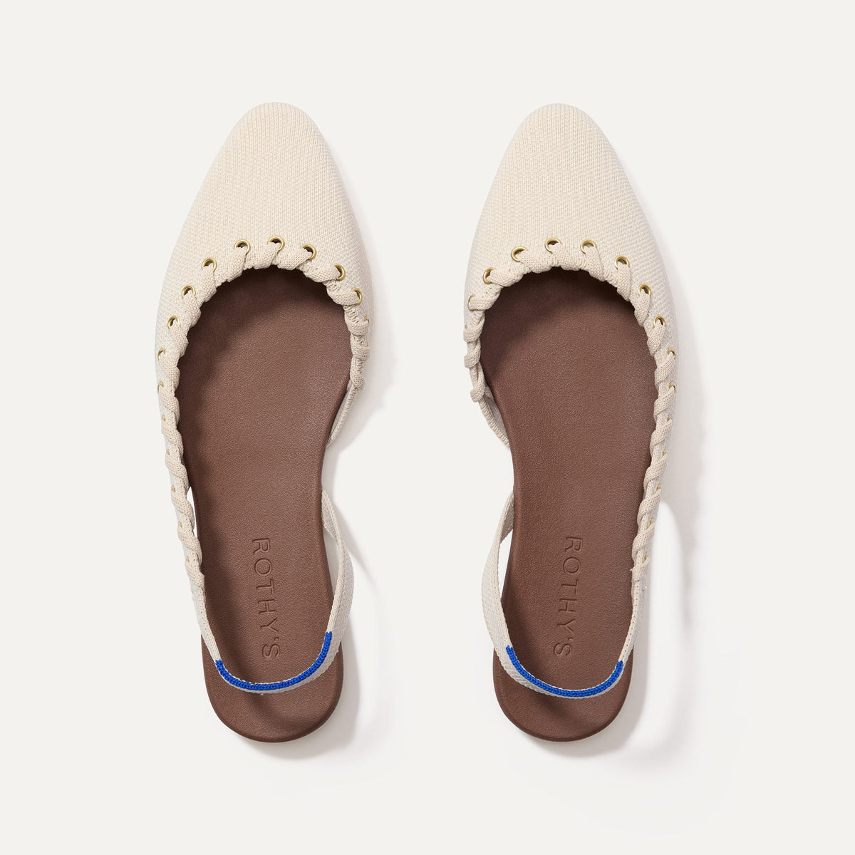 The Almond Slingback in Eyelet Ivory | Rothys Women