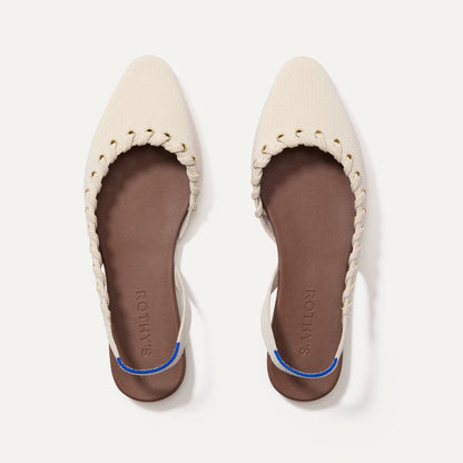 The Almond Slingback in Eyelet Ivory | Rothys Women