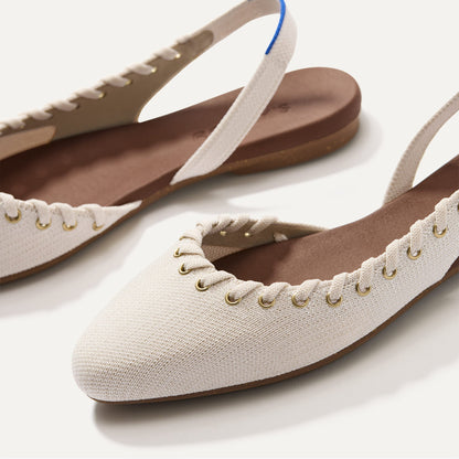 The Almond Slingback in Eyelet Ivory | Rothys Women