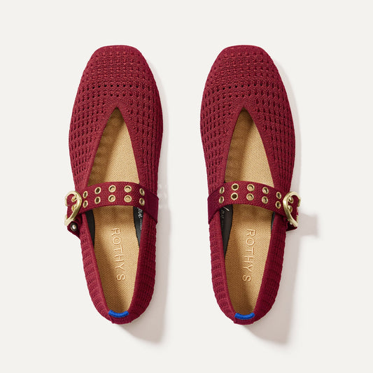 The Max Buckle Mary Jane in Ruby Mesh | Rothys Women