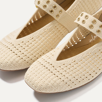 The Max Buckle Mary Jane in Off White Mesh | Rothys Women