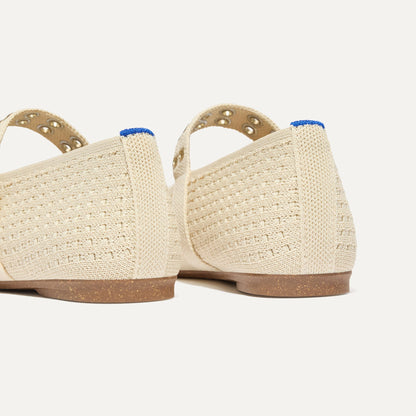 The Max Buckle Mary Jane in Off White Mesh | Rothys Women