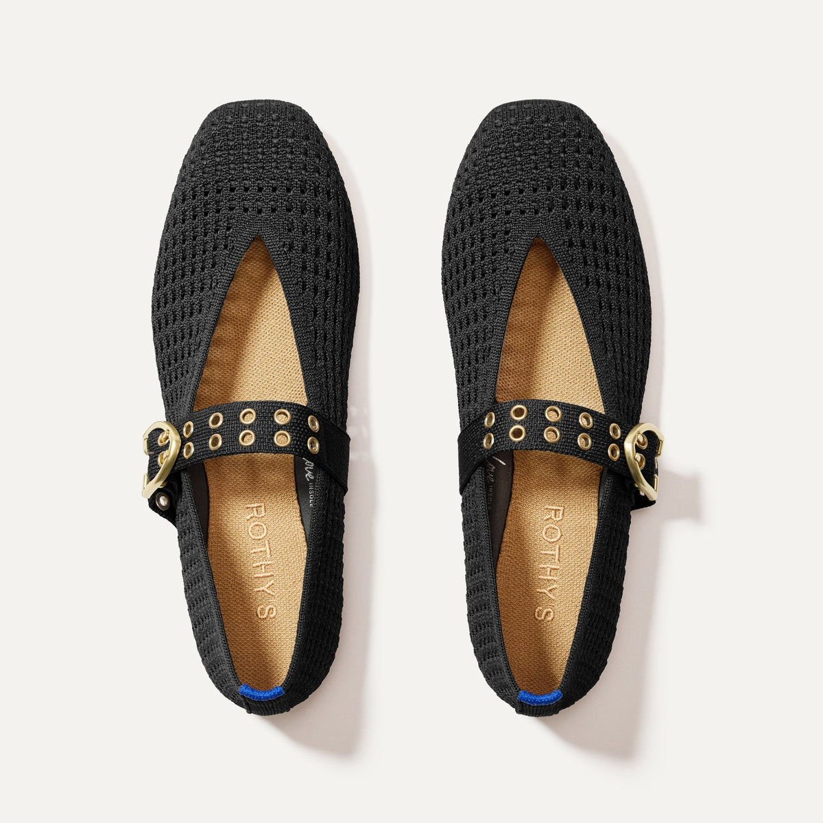 The Max Buckle Mary Jane in Black Mesh | Rothys Women