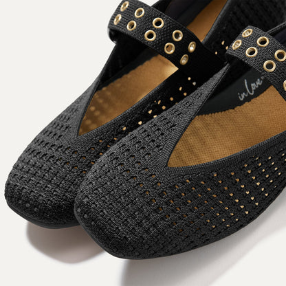 The Max Buckle Mary Jane in Black Mesh | Rothys Women