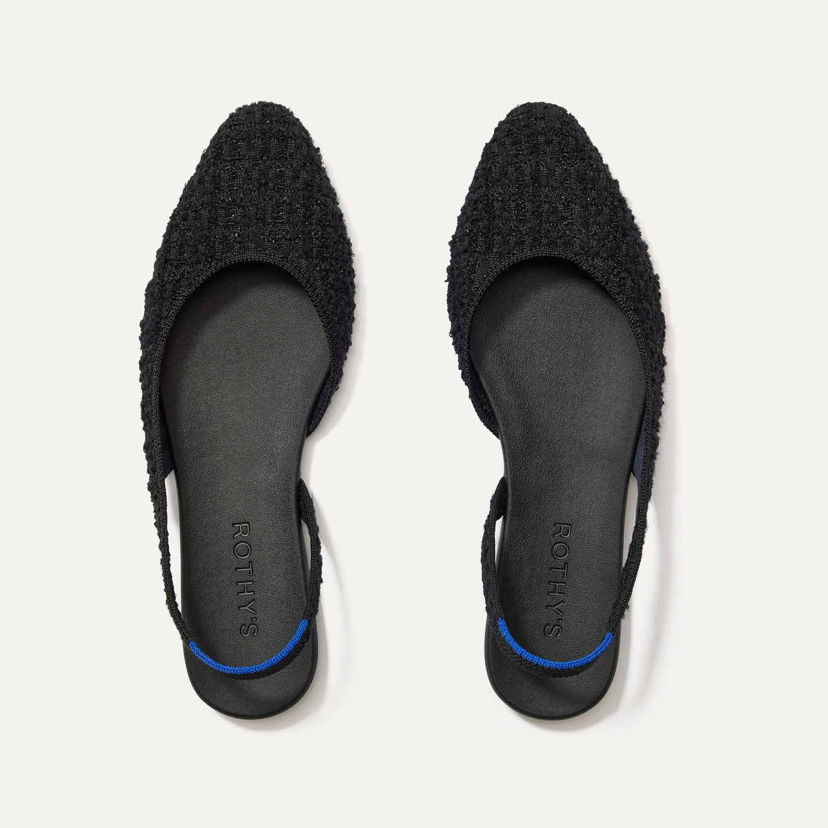 The Almond Slingback in Black Bouclé | Rothys Women