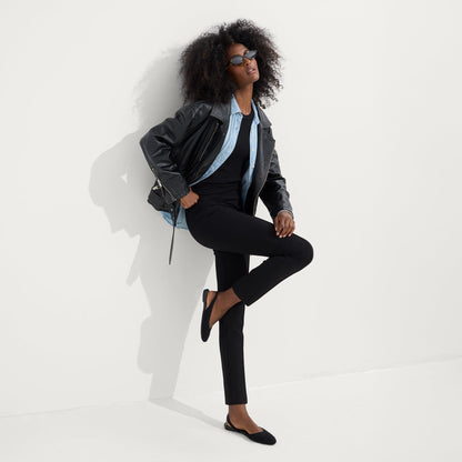 The Almond Slingback in Black Bouclé | Rothys Women