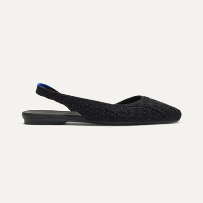 The Almond Slingback in Black Bouclé | Rothys Women