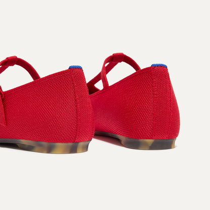 The T–Strap Mary Jane in Red Crisp | Rothys Women