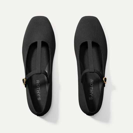 The T-Strap Mary Jane in Black | Rothys Women