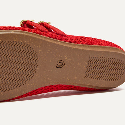 The Double Buckle Mary Jane in Bright Red Mesh | Rothys Women