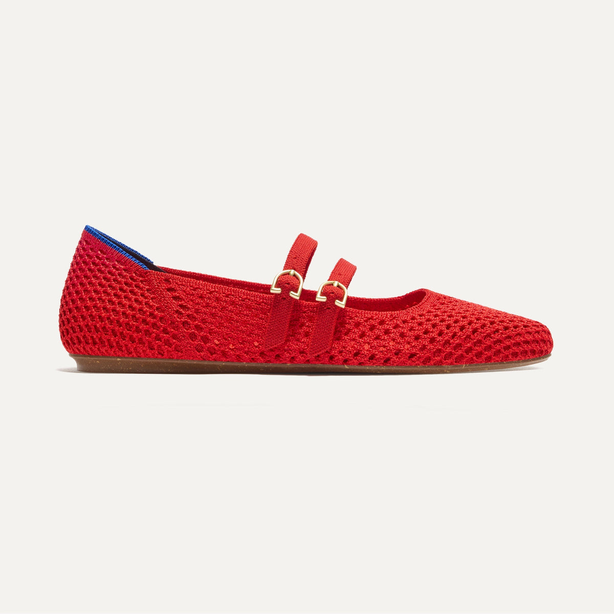 The Double Buckle Mary Jane in Bright Red Mesh | Rothys Women