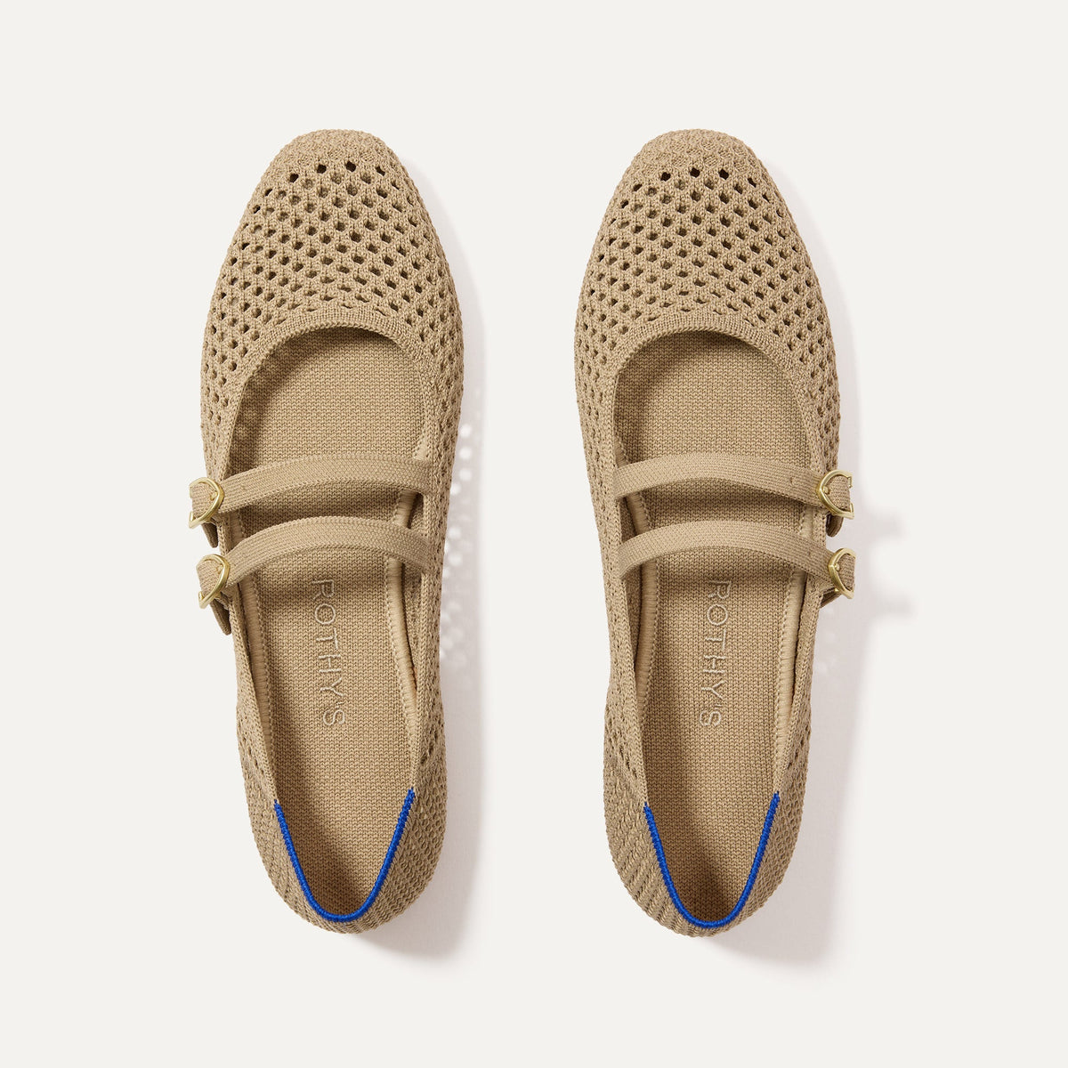 The Double Buckle Mary Jane in Dune Mesh | Rothys Women