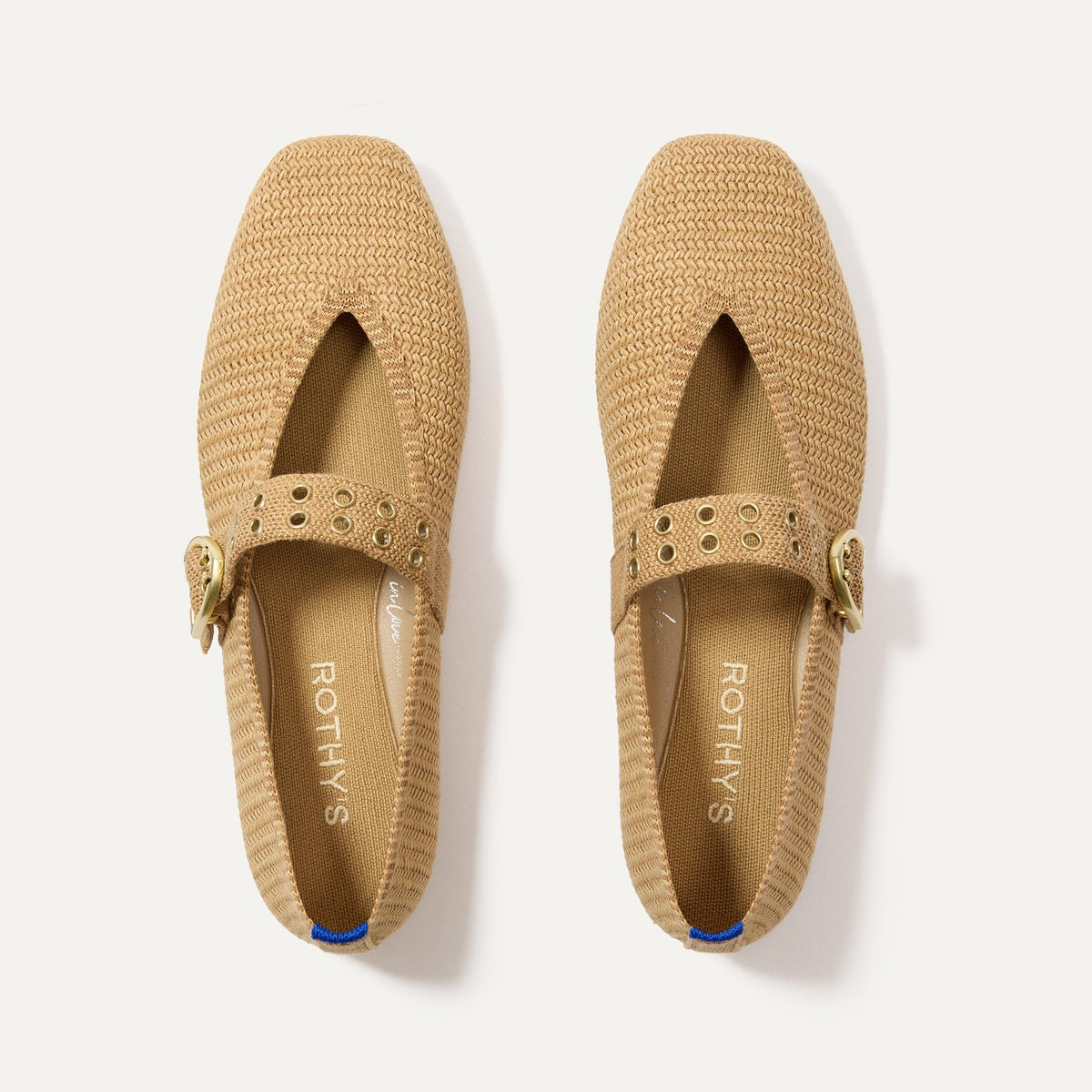 The Max Buckle Mary Jane in Tan Woven | Rothys Women