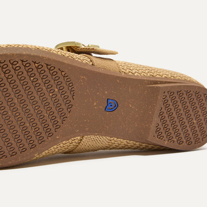The Max Buckle Mary Jane in Tan Woven | Rothys Women