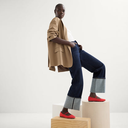 The Max Square Mary Jane in Red Hot | Rothys Women