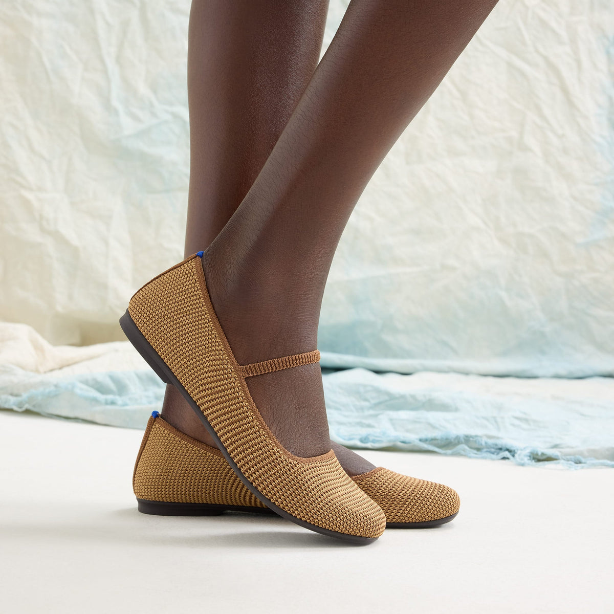 The Max Square Mary Jane in Wheat Raffia Knit | Rothys Women