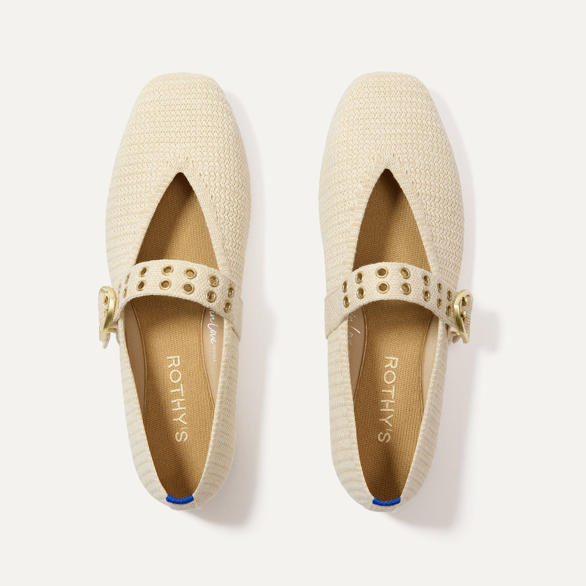 The Max Buckle Mary Jane in Cream Woven | Rothys Women