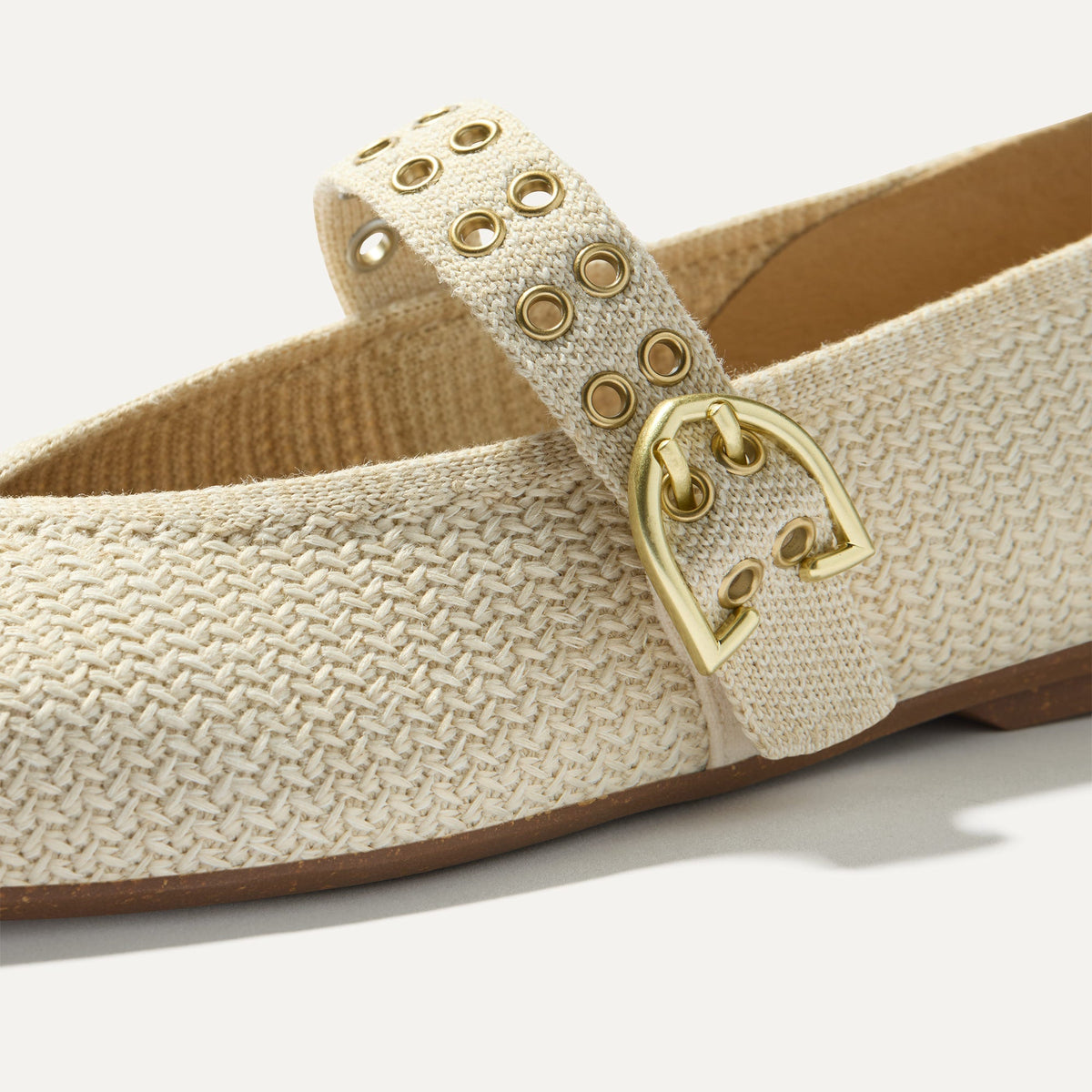 The Max Buckle Mary Jane in Cream Woven | Rothys Women