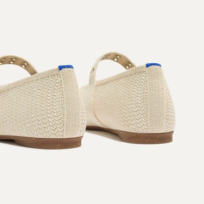 The Max Buckle Mary Jane in Cream Woven | Rothys Women