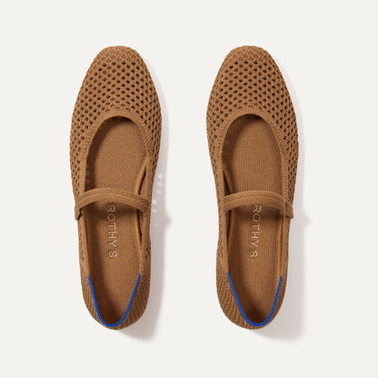 The Square Mary Jane in Pecan Mesh | Rothys Women